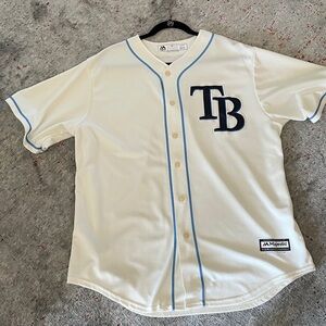 Tampa Bay Rays Cream and Blue Baseball Jersey